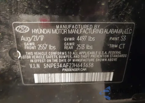 2018 Hyundai Sonata Sport from USA, damaged, VIN 5NPE34AF2JH643638